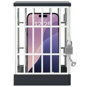 PHONE JAIL!!!! 
Smartphone Security Cage with Lock - Black